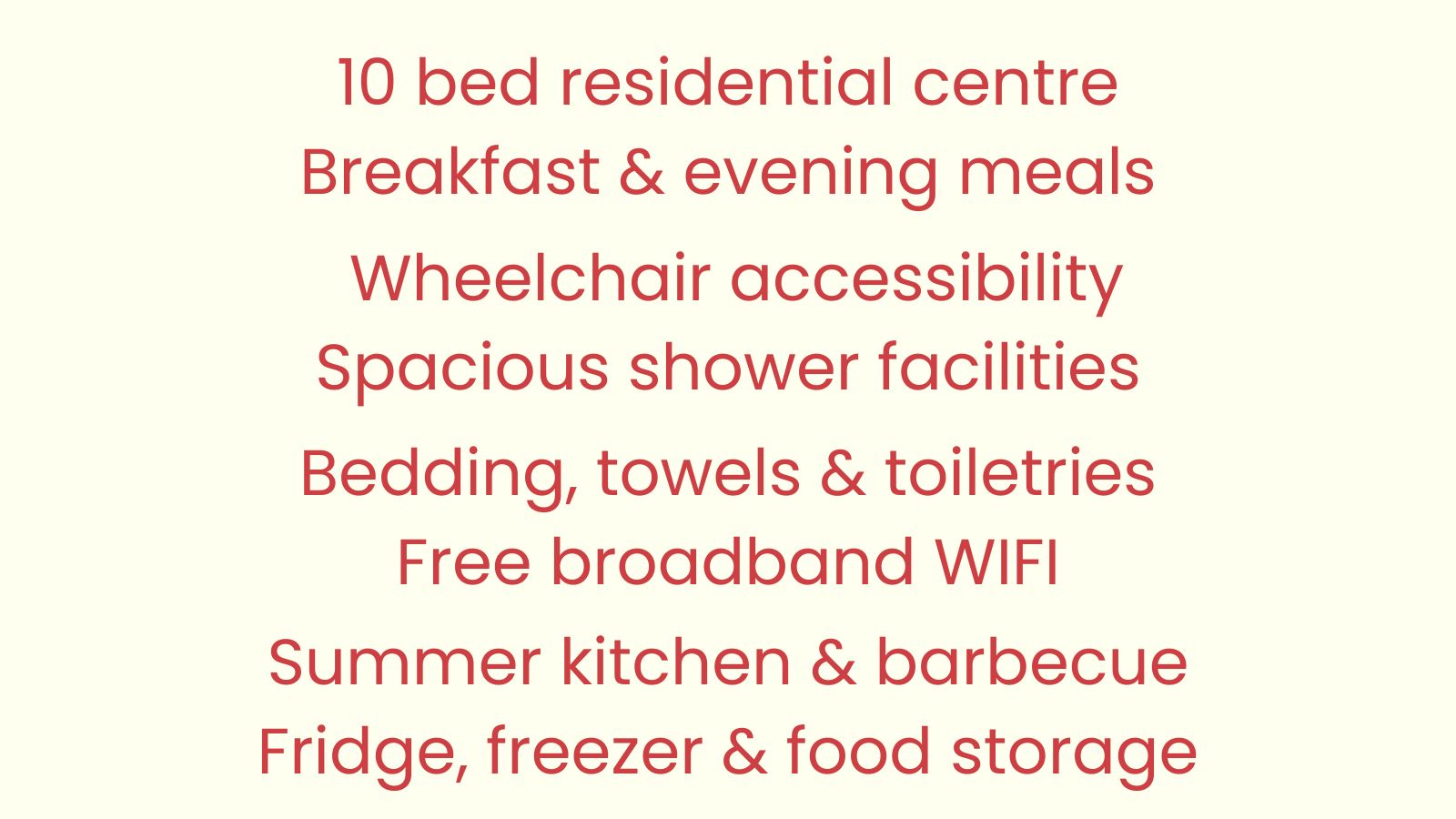 10 bed residential centre Breakfast & evening meals accessibility Spacious shower facilities (1)